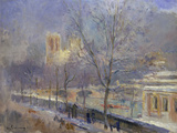 Notre-Dame de Paris Vue du Quai de la Tournelle, Effet de Neige