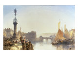 Buy A Continental Town by a River, 1875 at AllPosters.com