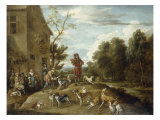 Huntsmen and Hounds in a Landscape