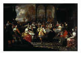 Buy Elegant Company Banqueting in a Palace Courtyard, a Landscape beyond at AllPosters.com