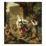 A Flower Seller setting off for Market