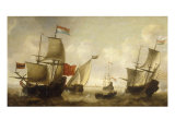 A Dutch Merchantman with a Wijdschip and other Shipping off Amsterdam