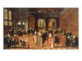Courtly Company Entertained by Musicians in a Palace Interior