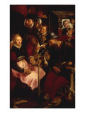 Figures Spinning in an Interior, said to be Penelope and her Suitors