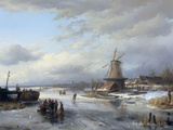Frozen Winter Landscape with Figures, 1846