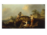 Buy Pastoral Landscape with Figures and Cattle at AllPosters.com