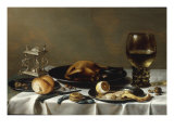 Buy A Banketje Still Life with a Roemer, a Mounted Salt-Cellar, Pewter Plates with a Roast Chicken? at AllPosters.com