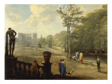 Buy Elegant Figures Promenading on a Terrace in the Gardens of a Villa, said to be the Villa Borghese at AllPosters.com