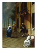 Buy Elegant Figures with a Lady and a Gentleman Dancing on a Terrace at AllPosters.com