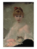 Buy Portrait of a Young Woman with Cat at AllPosters.com