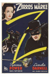 The Mark of Zorro, Swedish Movie Poster, 1940