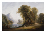 Buy A Wooded River Landscape with Figures on a Path at AllPosters.com