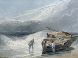 Buy Coastal View with Fishermen and Boats, Storm Clouds Beyond, 1820 at AllPosters.com
