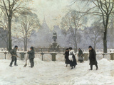 Buy Snow Scene in the Kongens Nytorv, Copenhagen at AllPosters.com