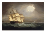 Buy British Frigate in Pursuit of a French Cutter during the Napoleonic Wars at AllPosters.com