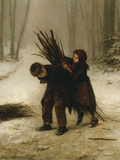 Buy Children Gathering Wood in a Snowy Forest, 1883 at AllPosters.com