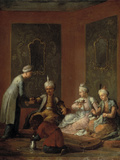 Buy A Harem Scene with Turks Drinking Coffee at AllPosters.com