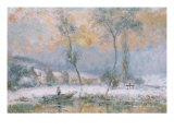 Lever du Soleil, par la Neige, sur L'Etang de Chalon-Moulineux