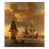 Buy Two Men of War with other Small Craft Riding at Anchor off Greenwich at AllPosters.com