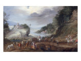 Landscape with Travellers Halted near a Bridge