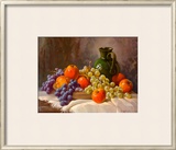 Apfel und Weintrauben Framed Art Print