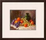 Apfel und Weintrauben Framed Art Print