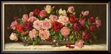 Rosen in Silberner Schale Framed Art Print