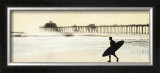 Surfer at Huntington Beach Framed Art Print
