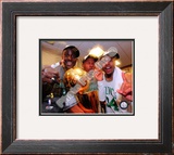 Kevin Garnett, Ray Allen, & Paul Pierce with the 2007-08 NBA Champion trophy