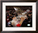 Chase Utley With World Series Trophy