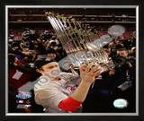 Chase Utley With World Series Trophy