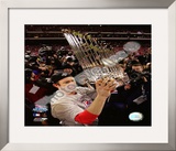 Chase Utley With World Series Trophy