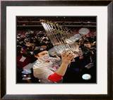Chase Utley With World Series Trophy