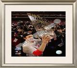 Chase Utley With World Series Trophy