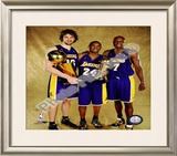 Pau Gasol, Kobe Bryant, & Lamar Odom Game 5 - 2009 NBA Finals With Championship Trophy (#31)