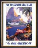 South Sea Isles via Pan Am Framed Giclee Print