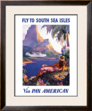South Sea Isles via Pan Am Framed Giclee Print