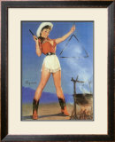 Buy Cowgirl Barbeque Pin Up Girl Poster at AllPosters.com
