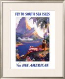 South Sea Isles via Pan Am Framed Giclee Print