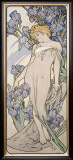 Mucha Nouveau Iris Flower Poster