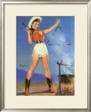 Buy Cowgirl Barbeque Pin Up Girl Poster at AllPosters.com