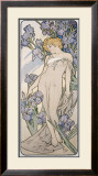 Mucha Nouveau Iris Flower Poster