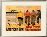 Buy American Line, New York to Southampton at AllPosters.com
