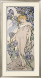 Mucha Nouveau Iris Flower Poster