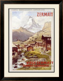 Swiss Alps, Zermatt Matterhorn Framed Giclee Print