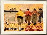 Buy American Line, New York to Southampton at AllPosters.com