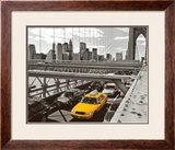 Yellow Cab on Brooklyn Bridge