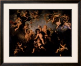 Cherubs Scattering Flowers