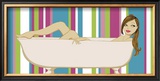 Buy Girl in Bathtub with Stripes at AllPosters.com