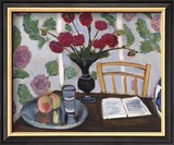 Still Life, Bouquet of Dahlias and White Book, 1923